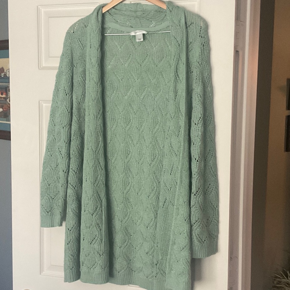 CJ Banks Light Green Women's Cardigan
